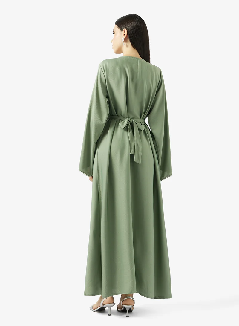 hayas closet Embellished Belted Jalabiya